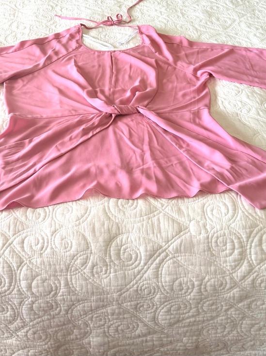 City Chic Tops - City Chic Rose-Pink Tie-Front Blouse